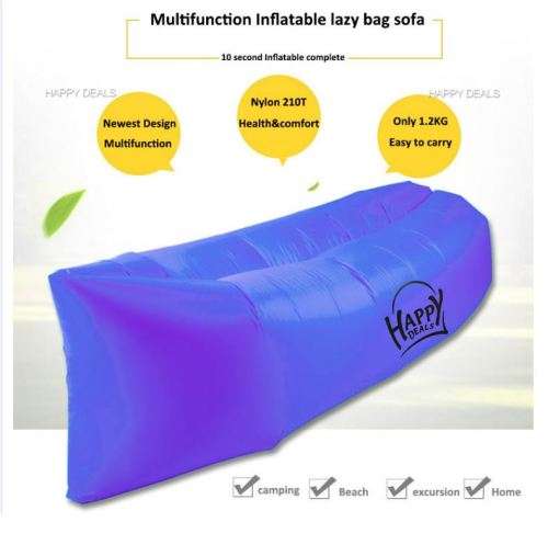 Fast Inflatable Camping Sofa Banana Sleeping Lazy Chair Bag Nylon Hangout Air Beach Bed Couch