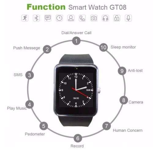 New Arrival Bluetooth Android Smart Watch, GT08 Smart Watch and supporting Multi-Languages