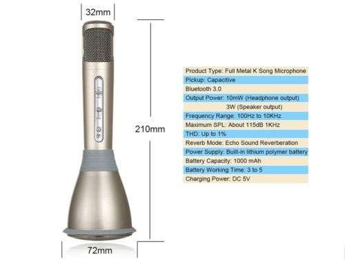 K068 KTV Karaoke Microphone c & Speaker Gold