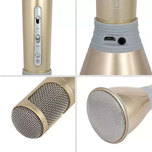 K068 KTV Karaoke Microphone c & Speaker Gold