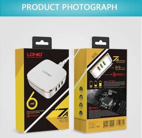 LDNIO 6 USB port Fast Charging Station Smart Adaptive Charger