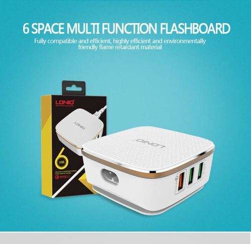 LDNIO 6 USB port Fast Charging Station Smart Adaptive Charger