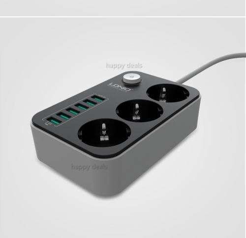 6 USB Charging HUB with 3 Power Socket