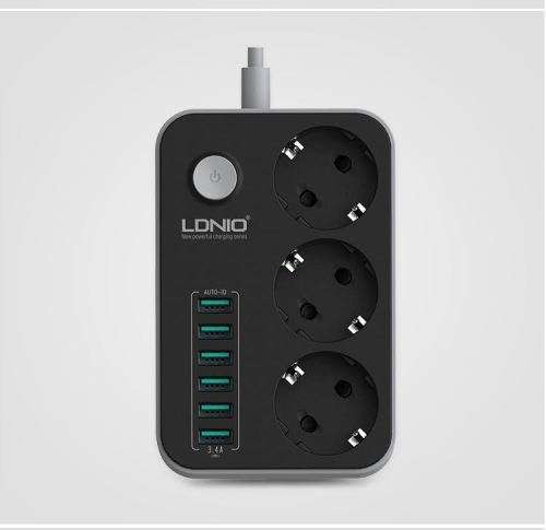6 USB Charging HUB with 3 Power Socket