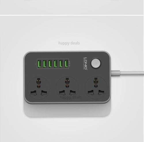 6 USB Charging HUB with 3 Power Socket