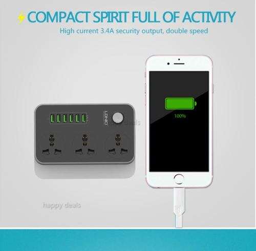 6 USB Charging HUB with 3 Power Socket