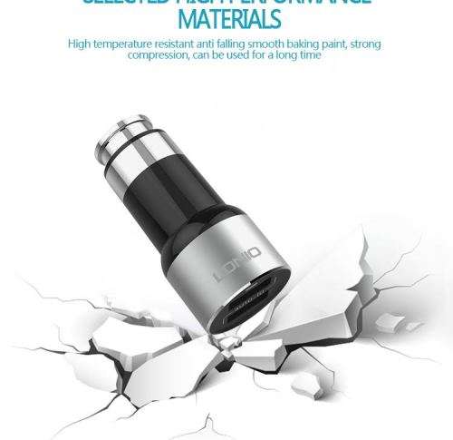 Car Charger 3.6A 2x USB LDNIO C303 silver + micro USB cable