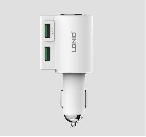 2 Port USB & 1 Socket Adapter Car Charger Output 4.2A & 120W (CM10)