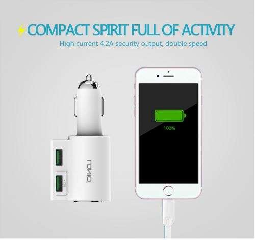 2 Port USB & 1 Socket Adapter Car Charger Output 4.2A & 120W (CM10)