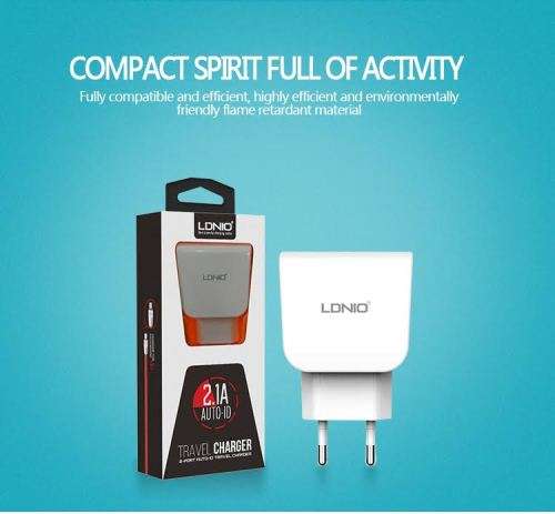 LDNIO 2.1A ANDROID/IOS TRAVEL CHARGER