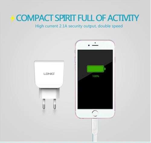 LDNIO 2.1A ANDROID/IOS TRAVEL CHARGER
