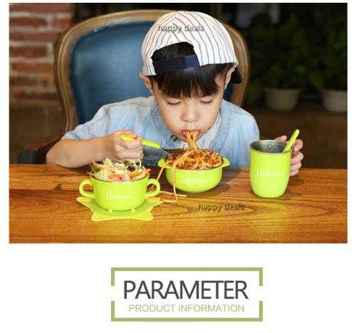 304 stainless steel insulation Bowl child cutlery set the baby