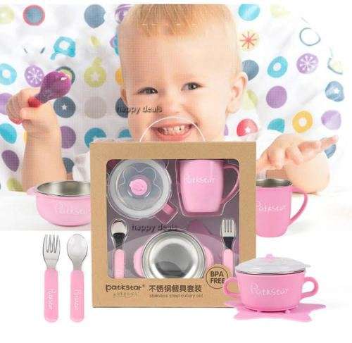 304 stainless steel insulation Bowl child cutlery set the baby