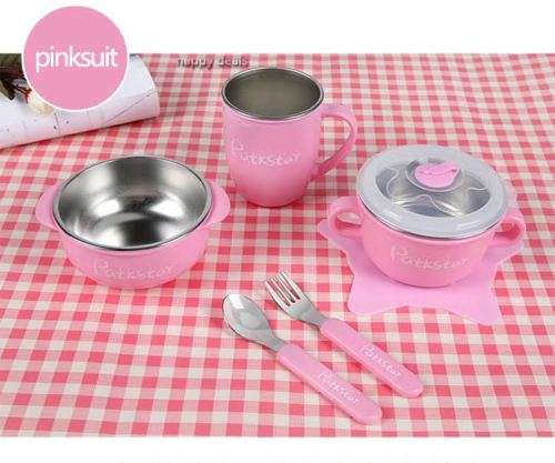 304 stainless steel insulation Bowl child cutlery set the baby