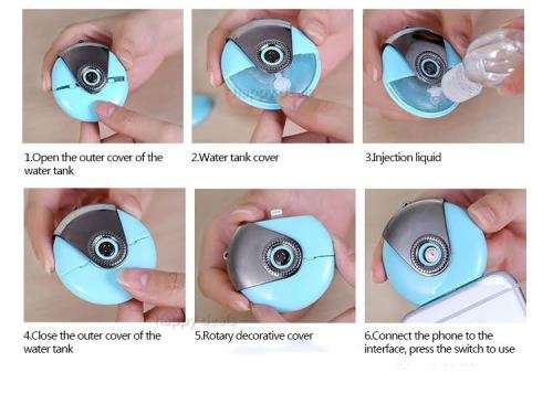 For Mobile phone Mini Mist Moisturizing Beauty Instrument Portable Filling Water Replenishment