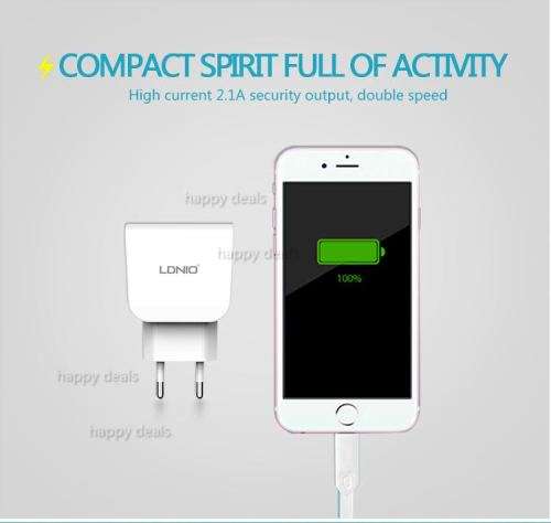 Dual USB wall Charging 2 port Charger 2.1A AC Power Adapter