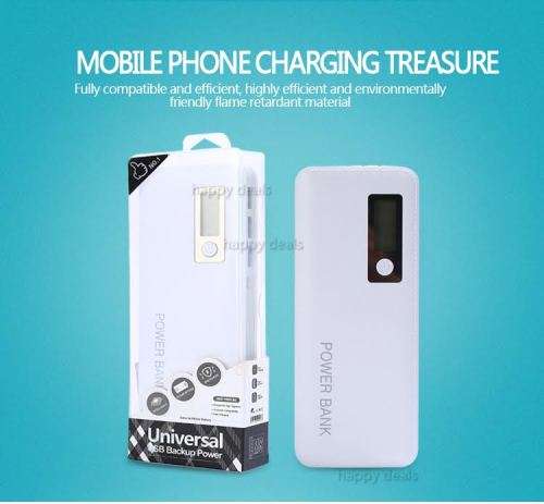Smart LCD power bank 20000 mAh (3 USB & 4 LED Flash Light)