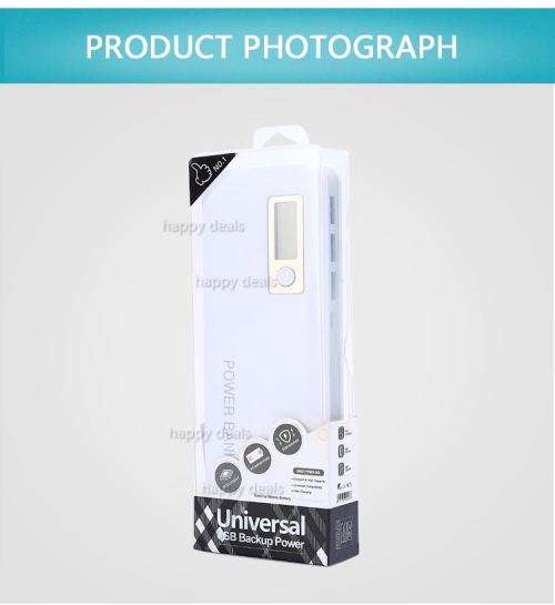 Smart LCD power bank 20000 mAh (3 USB & 4 LED Flash Light)