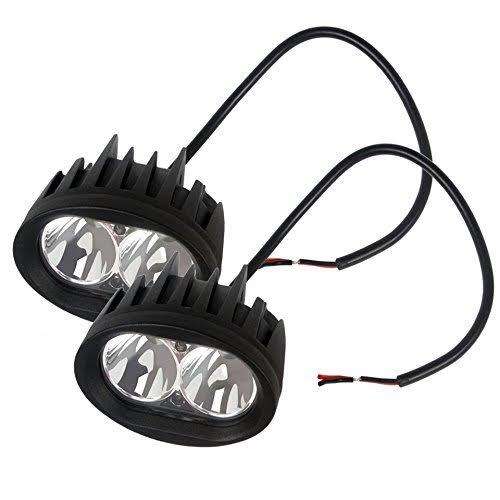 20W 1700lm 6000K 2-LED White Spot Light Oval Working Lamp (10-30V)