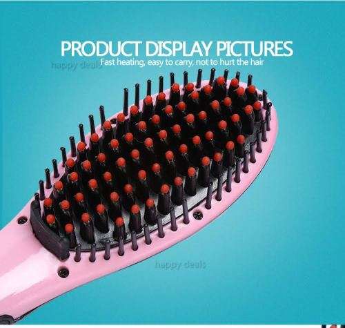 Electric Hair Straightener Comb Hot Iron Brush Auto Fast Hair Massager Tool