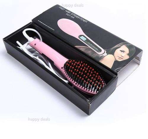 Electric Hair Straightener Comb Hot Iron Brush Auto Fast Hair Massager Tool