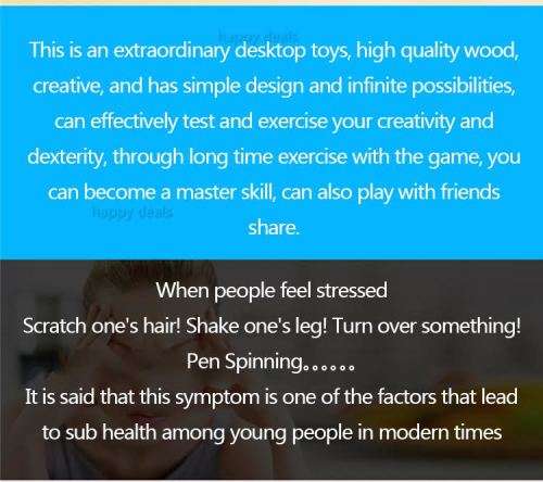 Fidget Tumbler Rollver Flip Wooden Stick Stress Relieve Desktop Toy