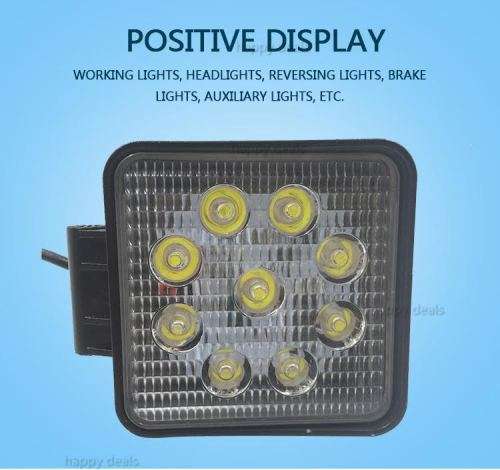 27W LED CREE WORK LIGHT BAR SQUARE LAMP FLOOD TRUCK BOAT OFFROAD 12V 24V