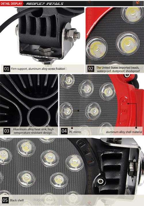 17 lamp beads 51W 3.7A 3100LM LED lighting