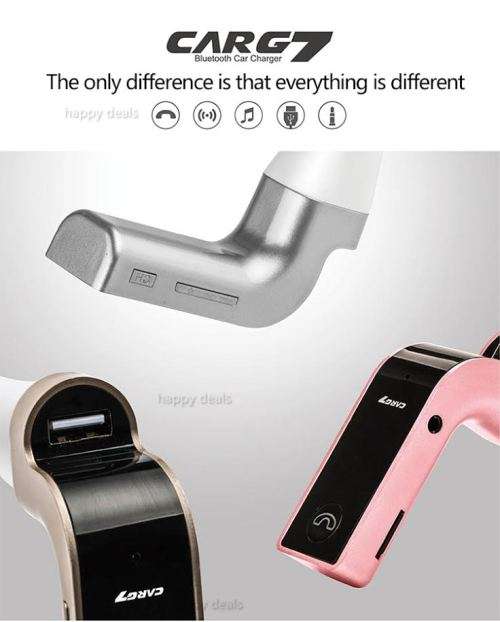 G7 Wireless In-Car Bluetooth Talking & Music Streaming USB Adapter Car Charger with