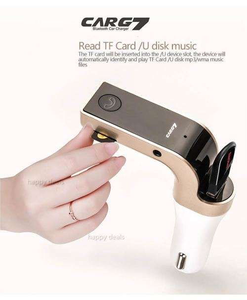 G7 Wireless In-Car Bluetooth Talking & Music Streaming USB Adapter Car Charger with