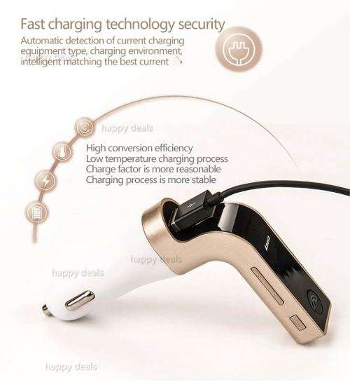 G7 Wireless In-Car Bluetooth Talking & Music Streaming USB Adapter Car Charger with