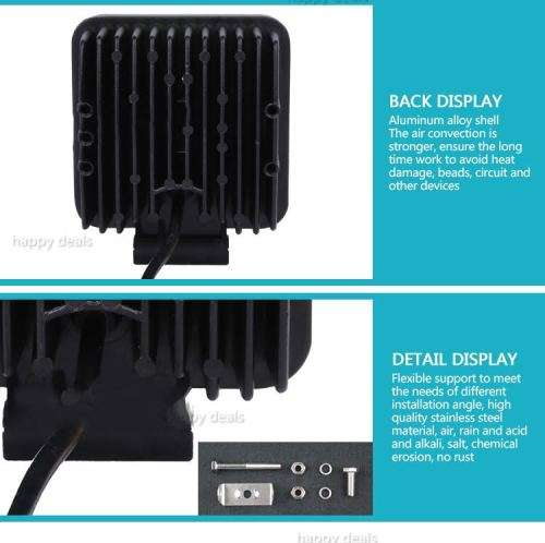 4 Inch 12V/24V 3200LM 48W Waterproof Square LED Car Work Light