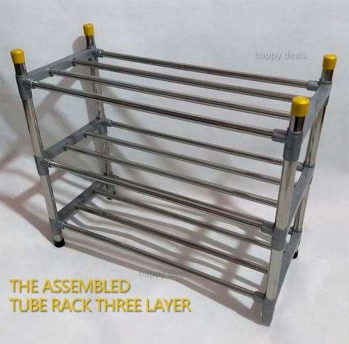 HIGH QUALITY STAINLESS STEEL COMBINATION ROUND TUBE SHOE RACK