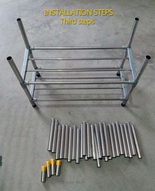 HIGH QUALITY STAINLESS STEEL COMBINATION ROUND TUBE SHOE RACK