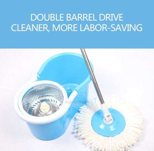 360° Rotating Magic Spin Mop Dehydrate Basket W/Bucket (Blue,Pink,Green)