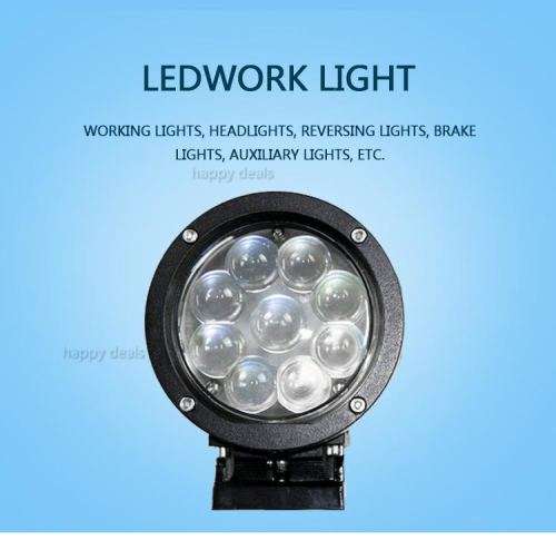 One piece ring black 4D spot beam DC 12v 24v 5.5inch 45w field cross LED driving light