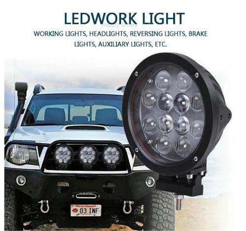 One piece ring black 4D spot beam DC 12v 24v 5.5inch 45w field cross LED driving light