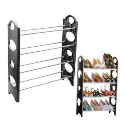 4 Layer Stackable Shoe Rack | Holds 12 Pairs Shoes