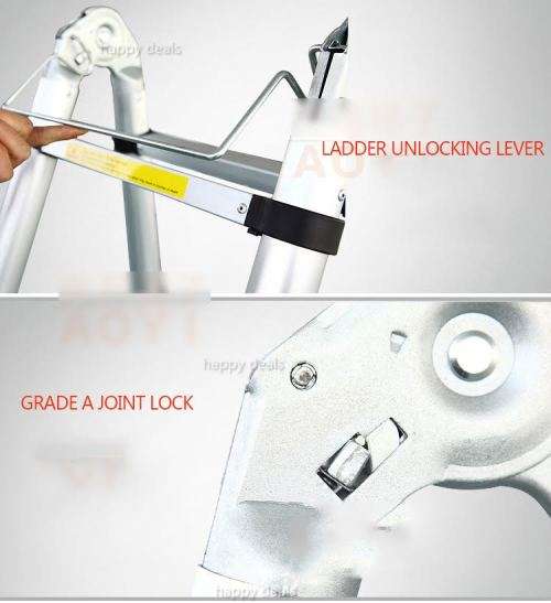 2m Retractable Portable Extension Ladder Aluminum Straight Single Ladder