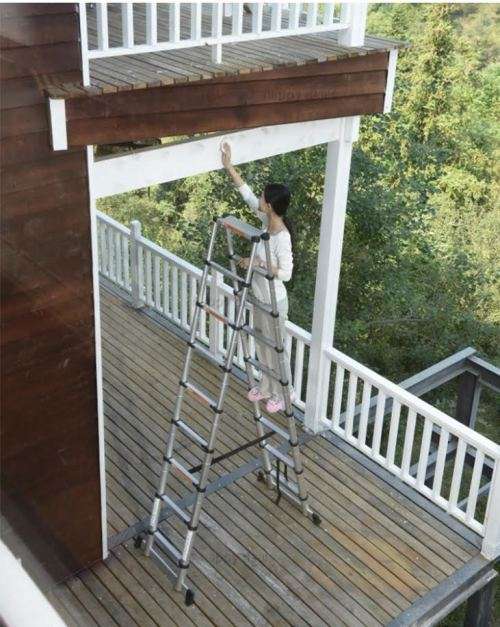 3.8m Multipurpose Retractable Portable Extension Aluminum Straight Ladder Adjustable Ladder