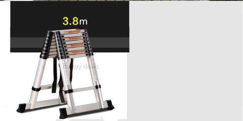 3.8m Multipurpose Retractable Portable Extension Aluminum Straight Ladder Adjustable Ladder