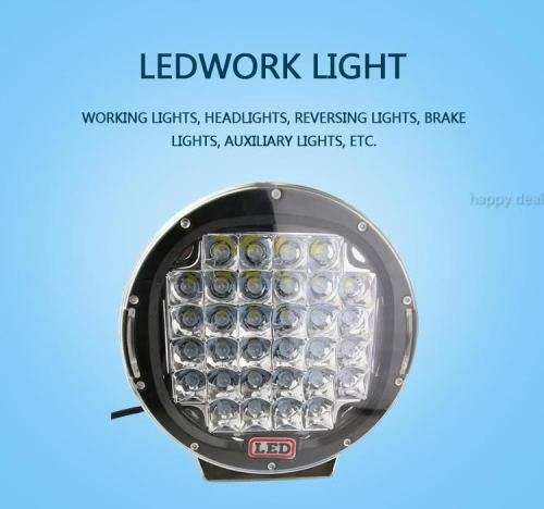 9'' Round 96W Cree Led Driving Spot Work Light 4WD Offroad Camping 10-30V