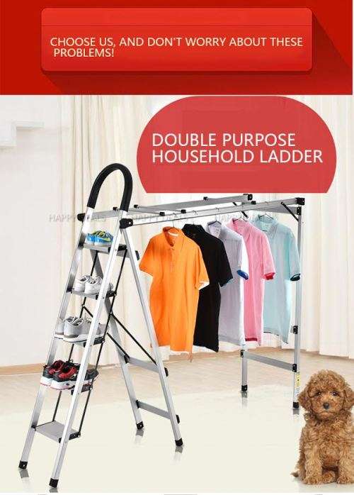 2 in 1 Multipurpose Stainless Steel step ladder / Clothes Hanger /Clothes drying rack