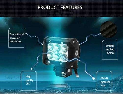 18W LED Double Row Strip Light Spotlight