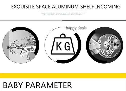 Wall Mounted No Drill One Layer Space Aluminum Bathroom Towel rack