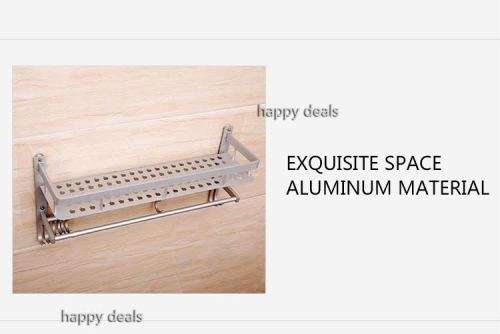 Wall Mounted No Drill One Layer Space Aluminum Bathroom Towel rack