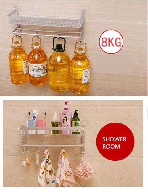 Wall Mounted No Drill One Layer Space Aluminum Bathroom Towel rack