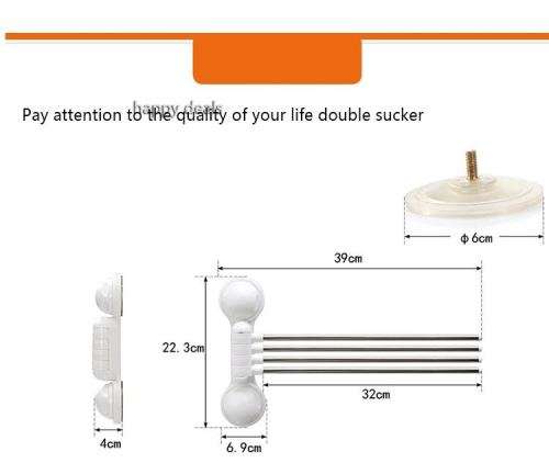 Four Towel Rack With Suction Cup (solve rough wall surface)