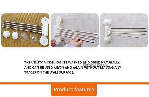 Four Towel Rack With Suction Cup (solve rough wall surface)