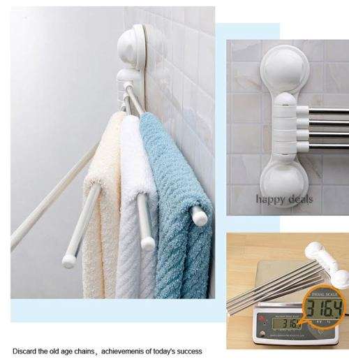 Four Towel Rack With Suction Cup (solve rough wall surface)
